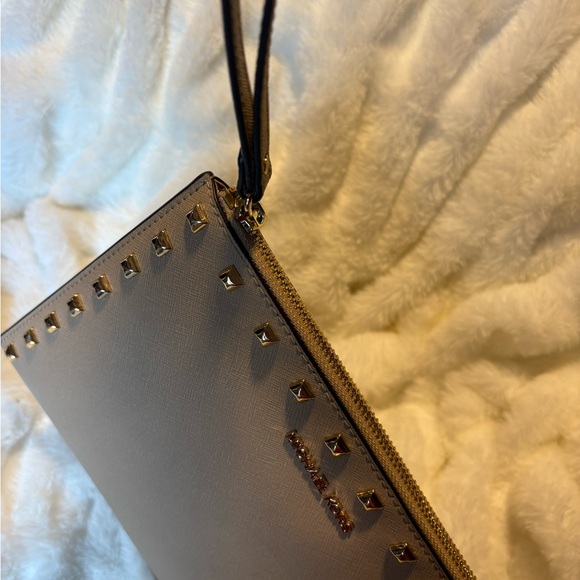 Michael Kors Tan Clutch with Gold Accents - Picture 6 of 8